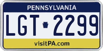 PA license plate LGT2299