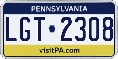 PA license plate LGT2308