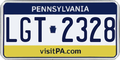 PA license plate LGT2328