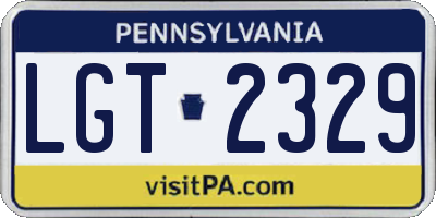 PA license plate LGT2329