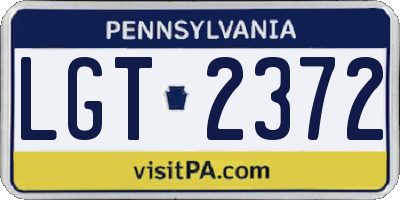 PA license plate LGT2372