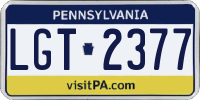 PA license plate LGT2377