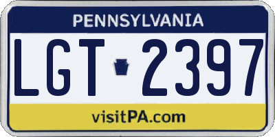 PA license plate LGT2397
