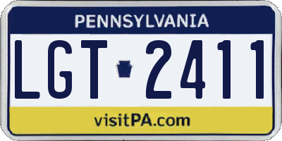 PA license plate LGT2411