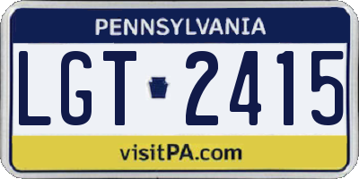 PA license plate LGT2415