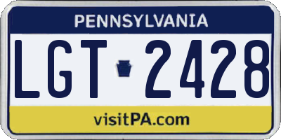 PA license plate LGT2428