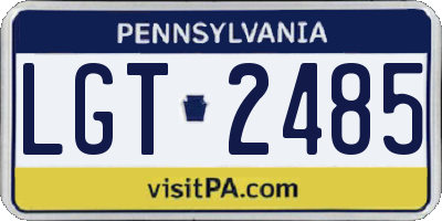PA license plate LGT2485