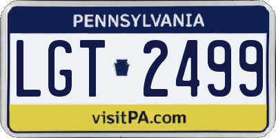 PA license plate LGT2499