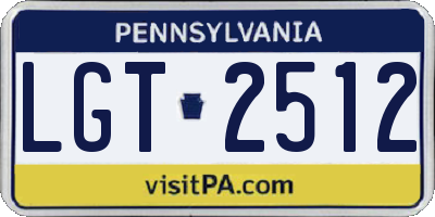PA license plate LGT2512
