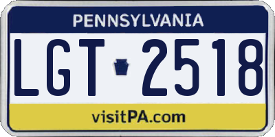 PA license plate LGT2518
