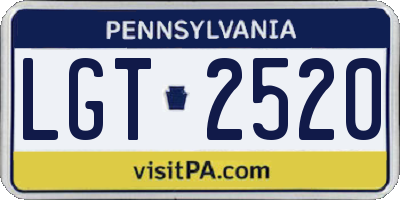 PA license plate LGT2520
