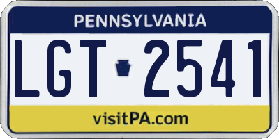 PA license plate LGT2541