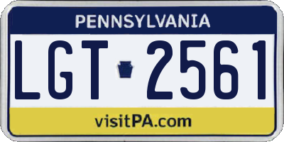 PA license plate LGT2561