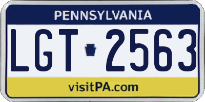PA license plate LGT2563