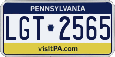 PA license plate LGT2565