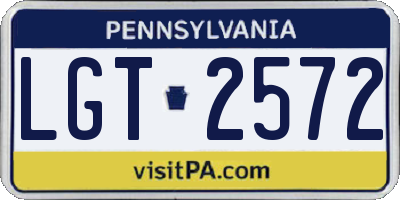 PA license plate LGT2572