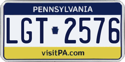 PA license plate LGT2576