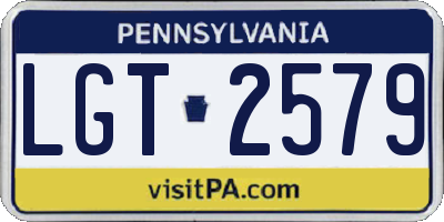 PA license plate LGT2579