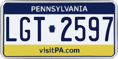 PA license plate LGT2597