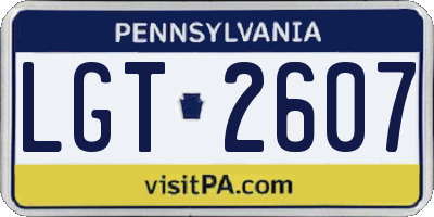 PA license plate LGT2607
