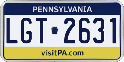 PA license plate LGT2631