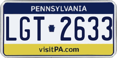 PA license plate LGT2633
