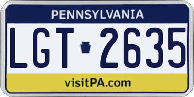 PA license plate LGT2635