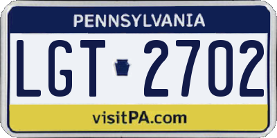 PA license plate LGT2702