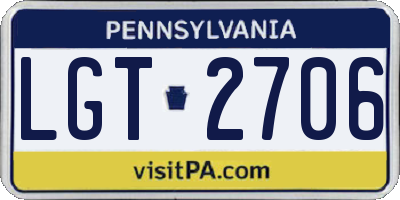 PA license plate LGT2706