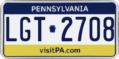 PA license plate LGT2708