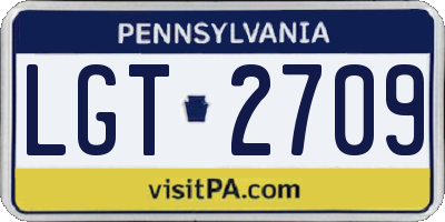PA license plate LGT2709