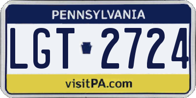 PA license plate LGT2724