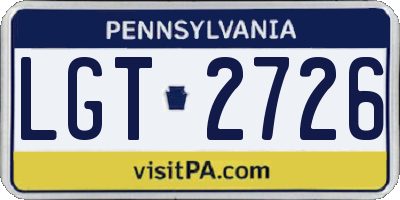 PA license plate LGT2726