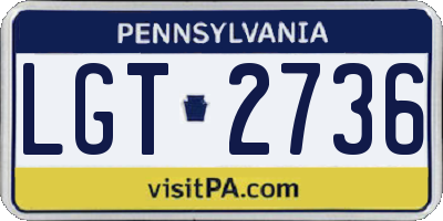 PA license plate LGT2736