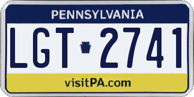 PA license plate LGT2741