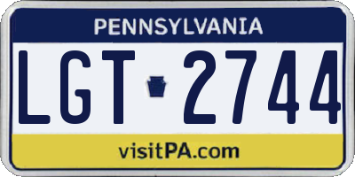 PA license plate LGT2744