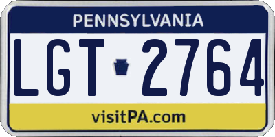 PA license plate LGT2764
