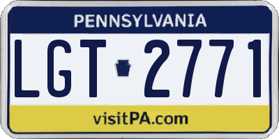 PA license plate LGT2771
