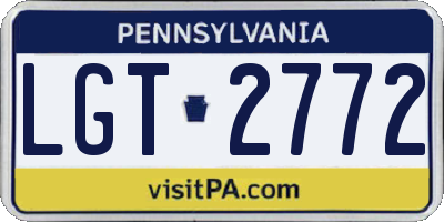 PA license plate LGT2772