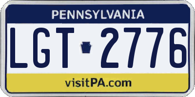 PA license plate LGT2776