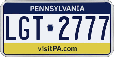PA license plate LGT2777