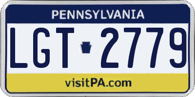 PA license plate LGT2779