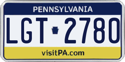 PA license plate LGT2780