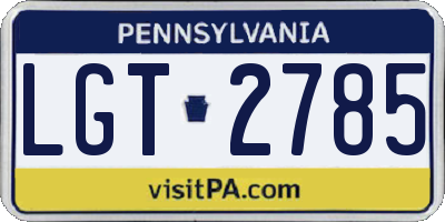 PA license plate LGT2785