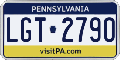 PA license plate LGT2790