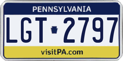 PA license plate LGT2797