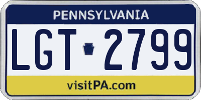 PA license plate LGT2799