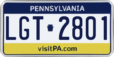 PA license plate LGT2801
