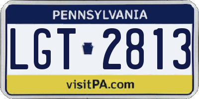 PA license plate LGT2813