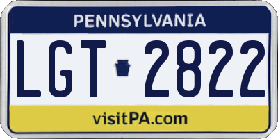 PA license plate LGT2822